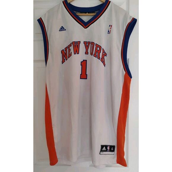 NEW YORK KNICKS NBA BASKETBALL JERSEY ADIDAS WHITE AMARE STOUDEMIRE #1 Men’s XL - Picture 1 of 6